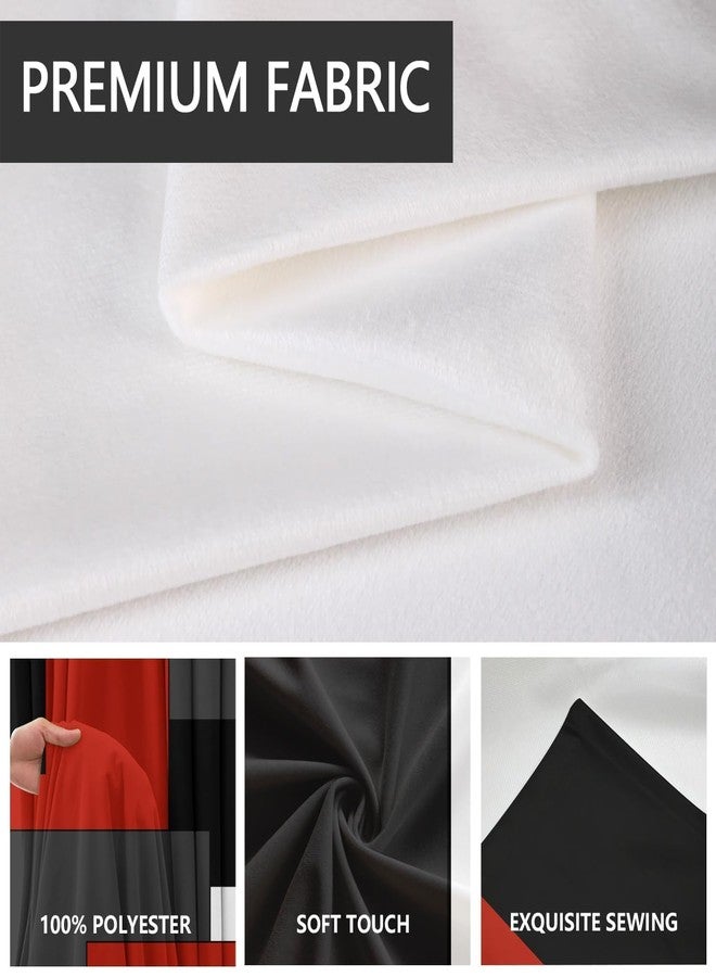 AAtter Red and Black Window Curtain Grey Gray White Multicolor Geometric Silver Dark Abstract Square Art Living Room Bedroom Drapes Treatment Fabric 1 Pair Home Decor, 42" W x 63" L, Modern - Image 2